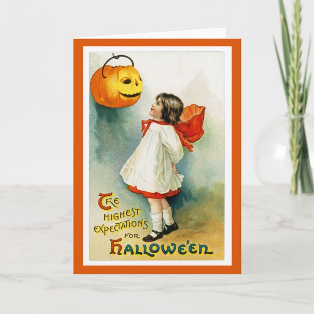 Vintage Halloween-Grußkarte Karte (Vorderseite)