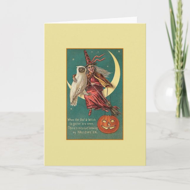 Vintage Halloween-Grußkarte Karte (Vorderseite)