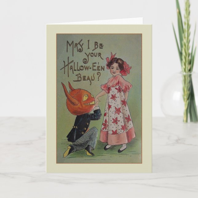 Vintage Halloween-Grußkarte Karte (Vorderseite)