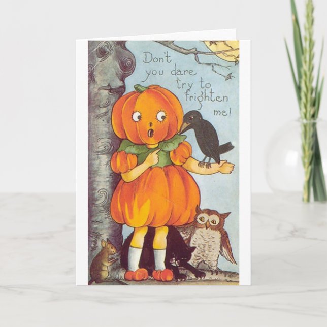 Vintage Halloween-Grußkarte Karte (Vorderseite)
