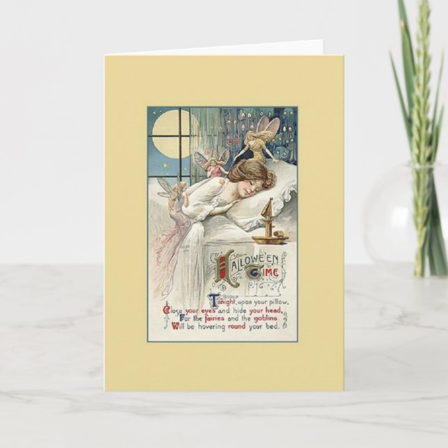 Vintage Halloween-Grußkarte Karte (Vorderseite)