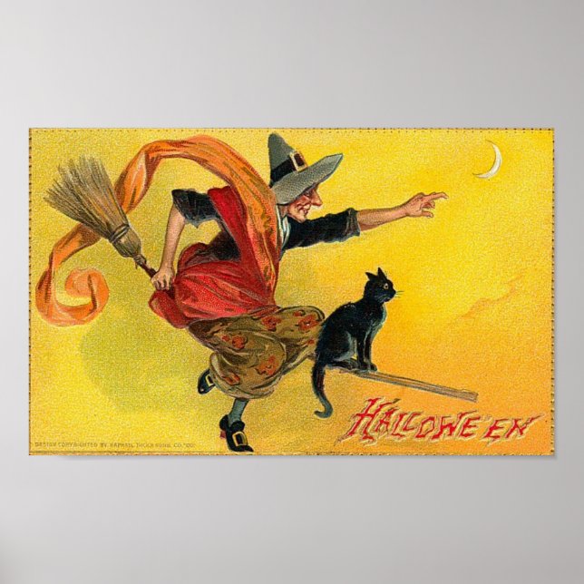 Vintage Halloween Grußkarten Klassische Poster (Vorne)