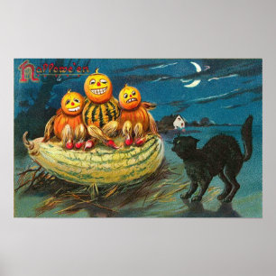 Vintage Halloween Grußkarten Klassische Poster