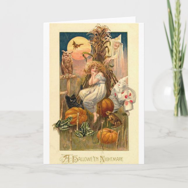 Vintage Halloween Grußkarten Klassische Poster Karte (Vorderseite)