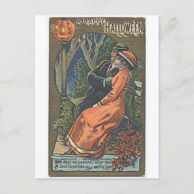 Vintage Halloween Grußkarten Klassische Poster Postkarte (Vorderseite)