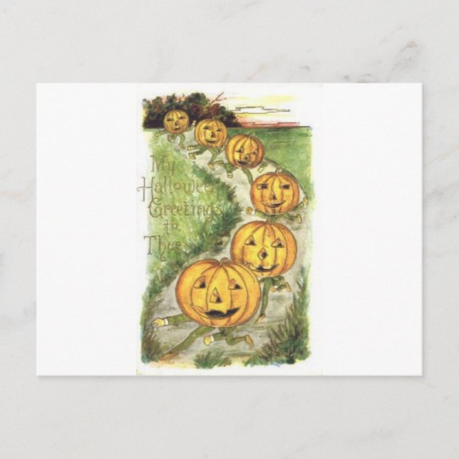 Vintage Halloween Grußkarten Klassische Poster Postkarte (Vorderseite)