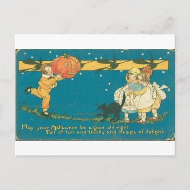 Vintage Halloween Grußkarten Klassische Poster Postkarte (Vorderseite)