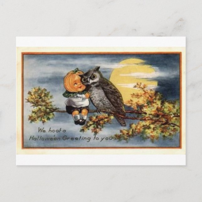 Vintage Halloween Grußkarten Klassische Poster Postkarte (Vorderseite)