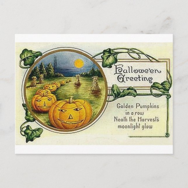 Vintage Halloween Grußkarten Klassische Poster Postkarte (Vorderseite)