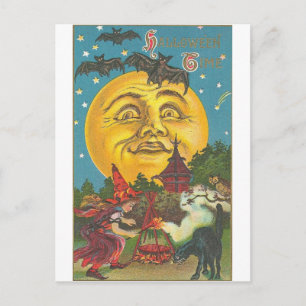 Vintage Halloween Grußkarten Klassische Poster Postkarte