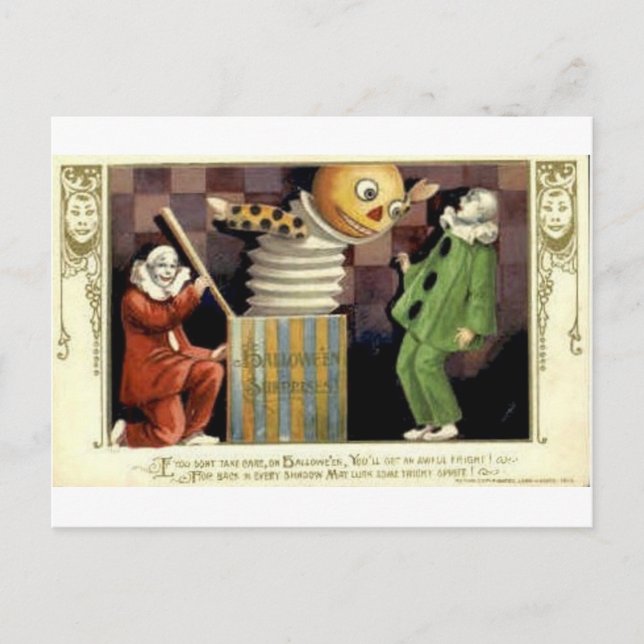 Vintage Halloween Grußkarten Klassische Poster Postkarte (Vorderseite)