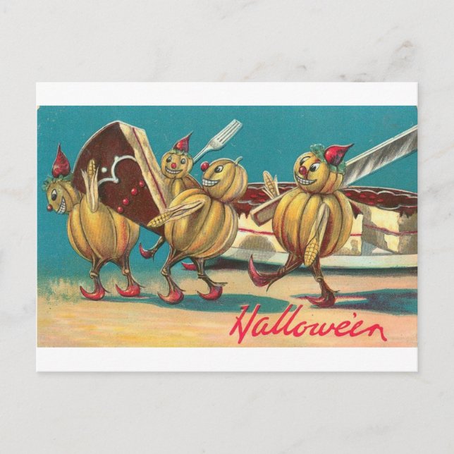 Vintage Halloween Grußkarten Klassische Poster Postkarte (Vorderseite)