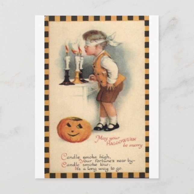 Vintage Halloween Grußkarten Klassische Poster Postkarte (Vorderseite)