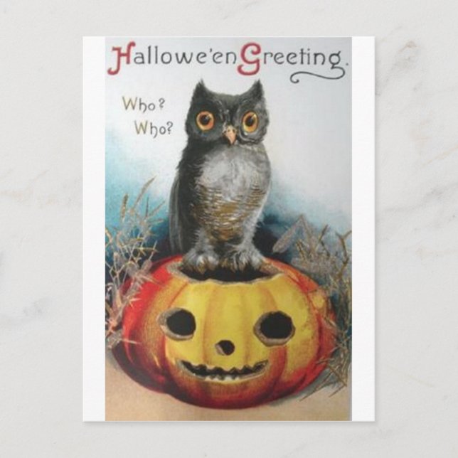 Vintage Halloween Grußkarten Klassische Poster Postkarte (Vorderseite)