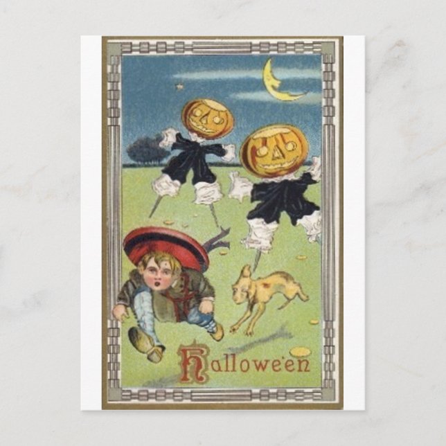 Vintage Halloween Grußkarten Klassische Poster Postkarte (Vorderseite)