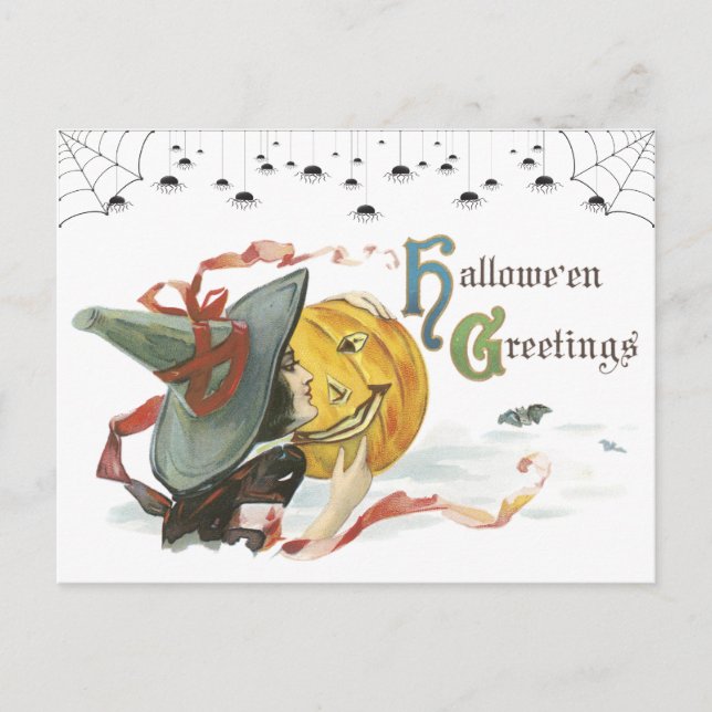 Vintage Halloween-Grußkarten Postkarte (Vorderseite)