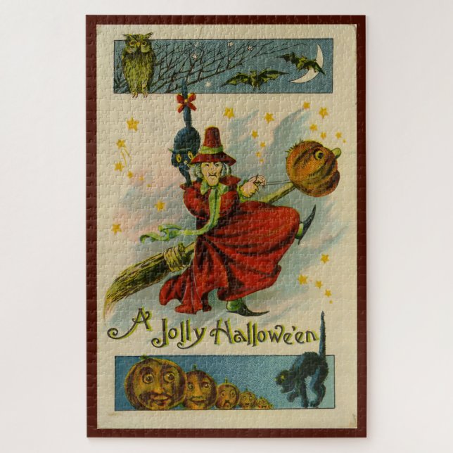 Vintage Halloween-Hexe (Vertikal)