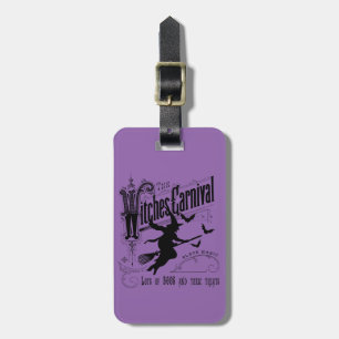 Vintage Halloween-Hexe Gepäckanhänger