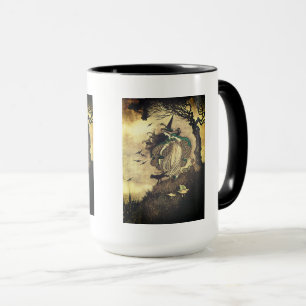 Vintage-Halloween-Hexe-Getränkebechermug Tasse