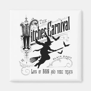 Vintage Halloween-Hexe Magnet