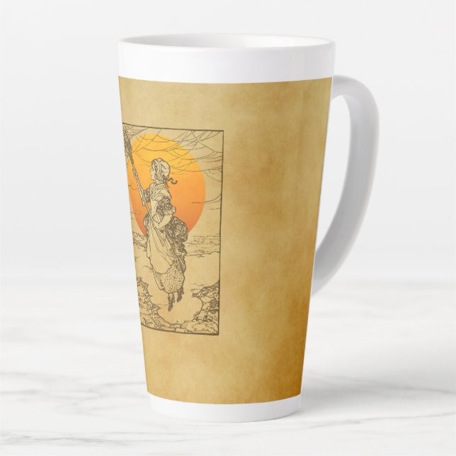 Vintage Halloween-Hexe Milchtasse (Rechte Ecke)