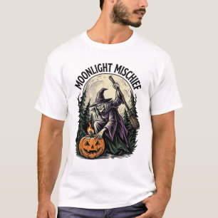 Vintage-Halloween-Hexe-Mondlicht-Schabernack-Grafi T-Shirt