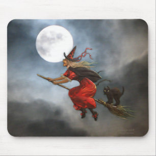 Vintage Halloween-Hexe Mousepad