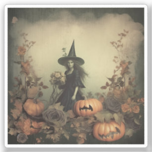 Vintage Halloween-Hexerei (3) Aufkleber