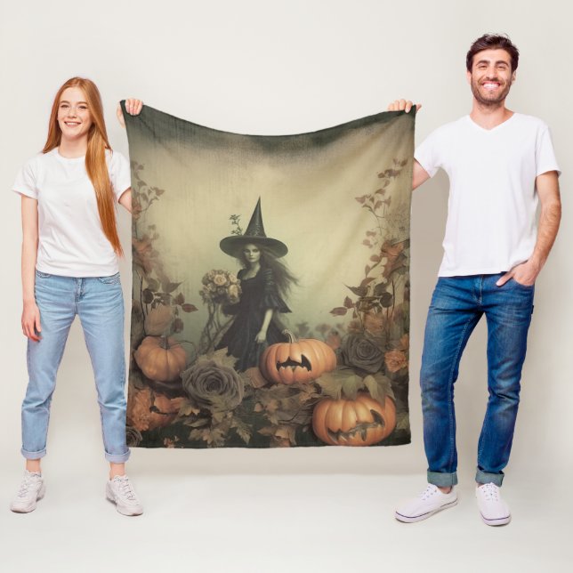 Vintage Halloween-Hexerei (3) Fleecedecke (Beispiel)