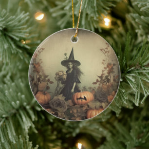 Vintage Halloween-Hexerei (3) Keramik Ornament
