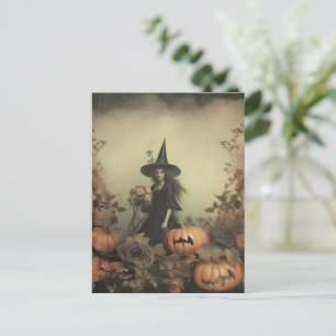 Vintage Halloween-Hexerei (3) Postkarte