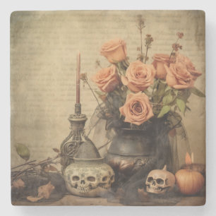 Vintage Halloween-Hexerei (4) Steinuntersetzer