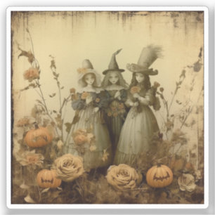 Vintage Halloween-Hexerei (5) Aufkleber