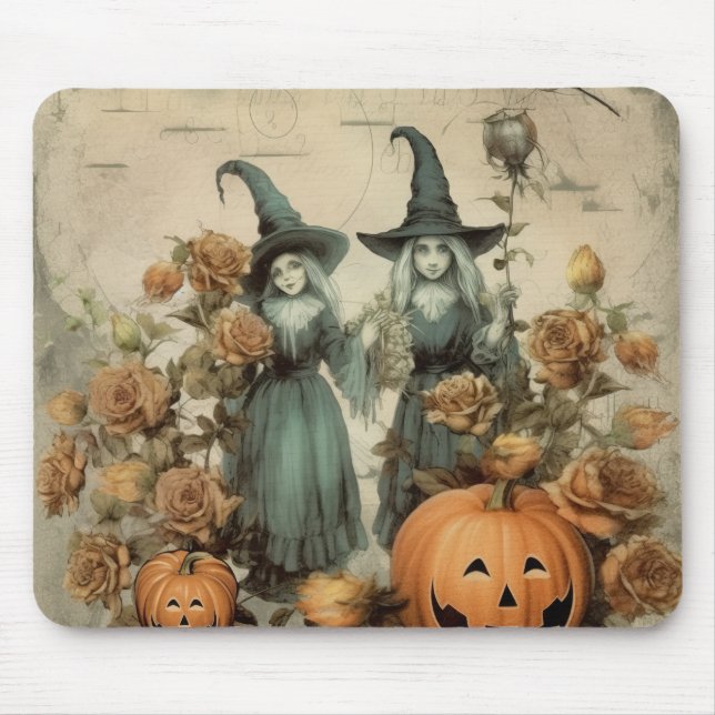 Vintage Halloween-Hexerei (6) Mousepad (Vorne)