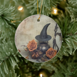 Vintage Halloween-Hexerei (8) Keramik Ornament