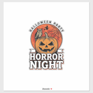 Vintage-Halloween-Horror-Night-Kürbis-Shirt-Design Aufkleber