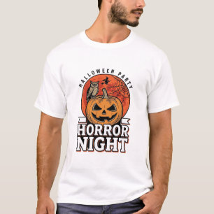 Vintage-Halloween-Horror-Night-Kürbis-Shirt-Design T-Shirt