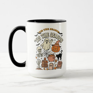 Vintage-Halloween-Illustration einer gespenstische Tasse