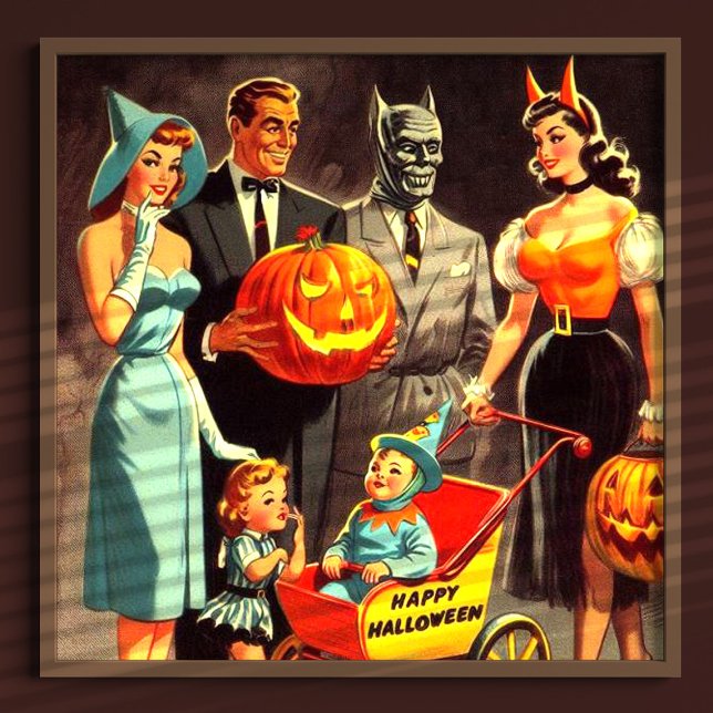 Vintage Halloween-Illustration Poster (Von Creator hochgeladen)