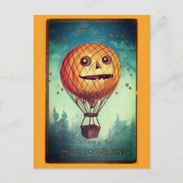 Vintage Halloween-Illustration Postkarte (Vorderseite)