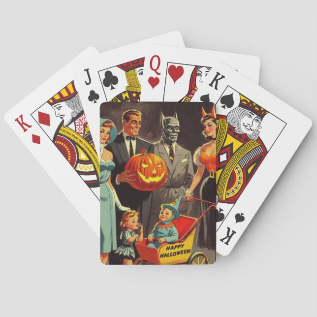 Vintage Halloween-Illustration Spielkarten (Rückseite)