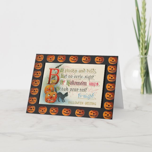 Vintage Halloween-Imps Karte (Vorderseite)