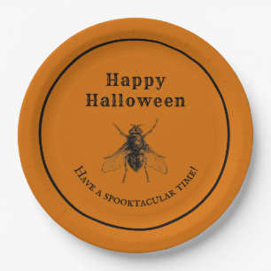 Vintage Halloween-Insektenplatte Pappteller