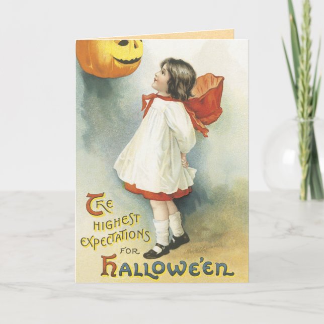 Vintage Halloween-Karte Karte (Vorderseite)