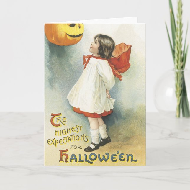 Vintage Halloween-Karte Karte (Vorderseite)
