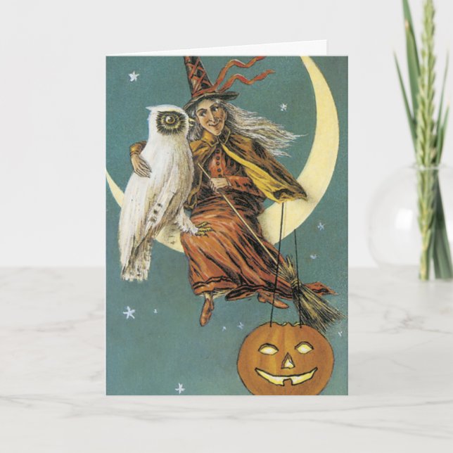 Vintage Halloween-Karte Karte (Vorderseite)