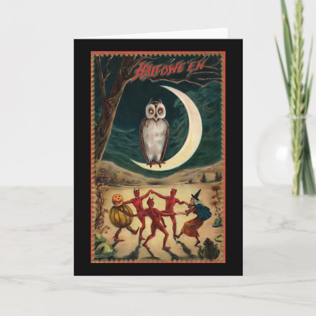 Vintage Halloween-Karte Karte (Vorderseite)