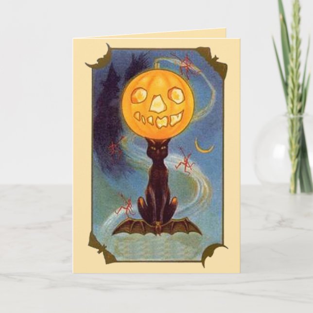 Vintage Halloween-Karte Karte (Vorderseite)
