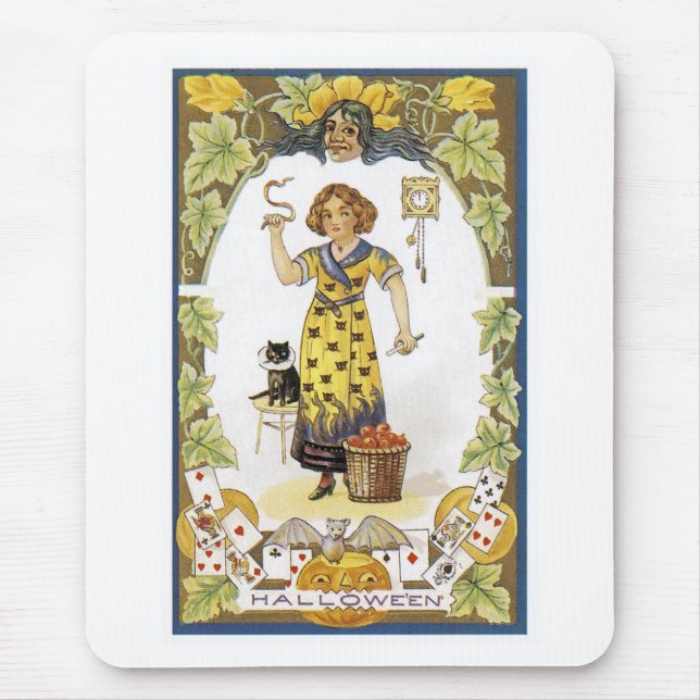 Vintage Halloween-Karte Mousepad (Vorne)