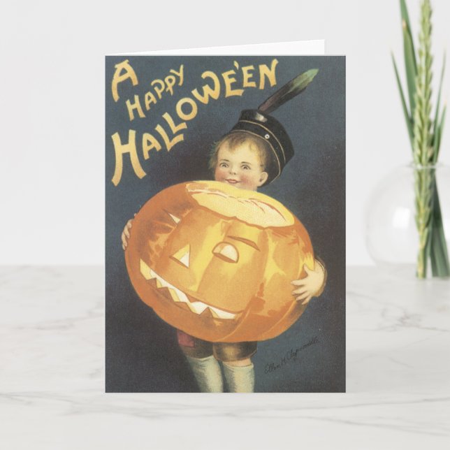 Vintage Halloween-Karten Karte (Vorderseite)